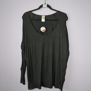 Open Sleeved Black Shirt, XL, New